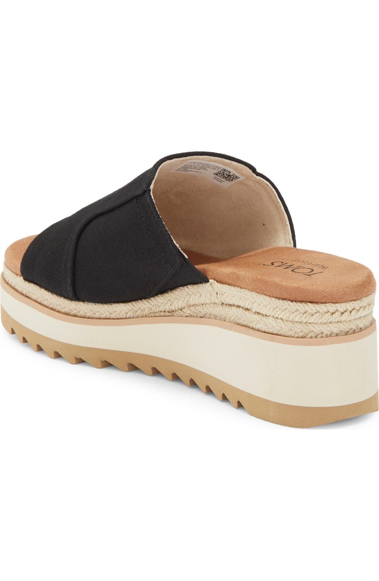 TOMS Naia Platform Wedge Espadrille Slide Sandal, Alternate, color, Black