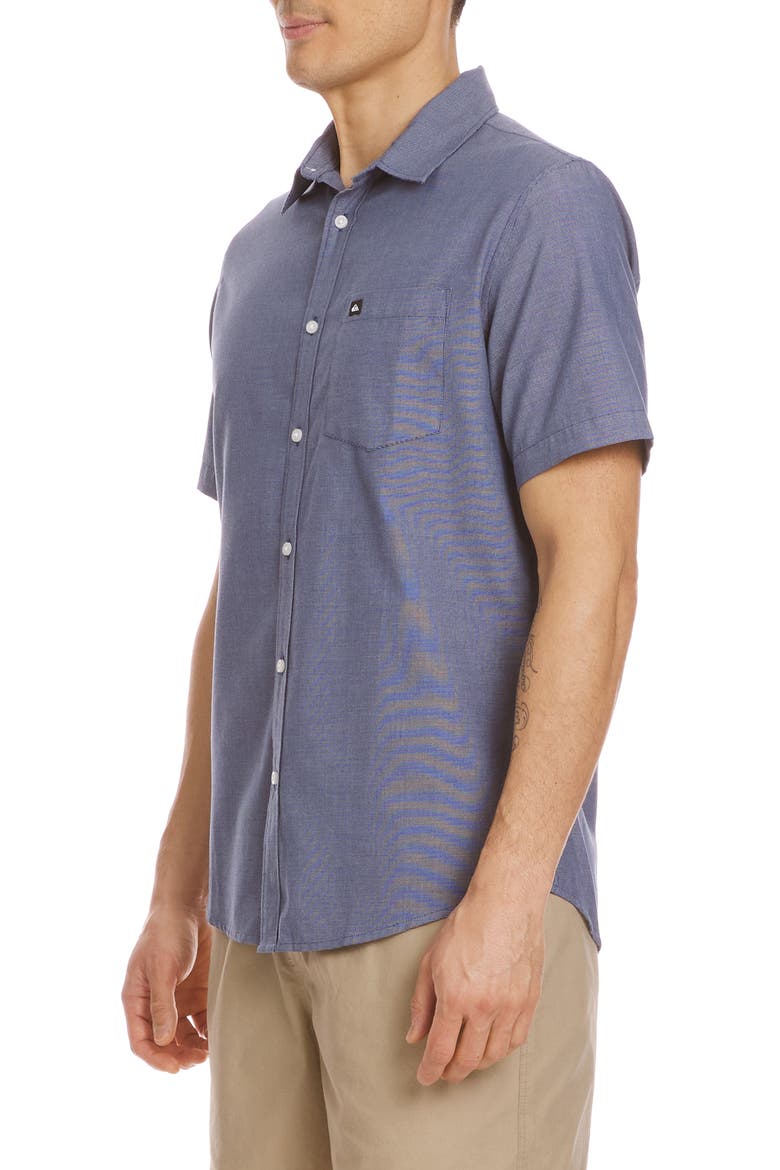 Shoreline Short Sleeve Button-Up Shirt, Alternate, color, AUTHENTIC INDIGO