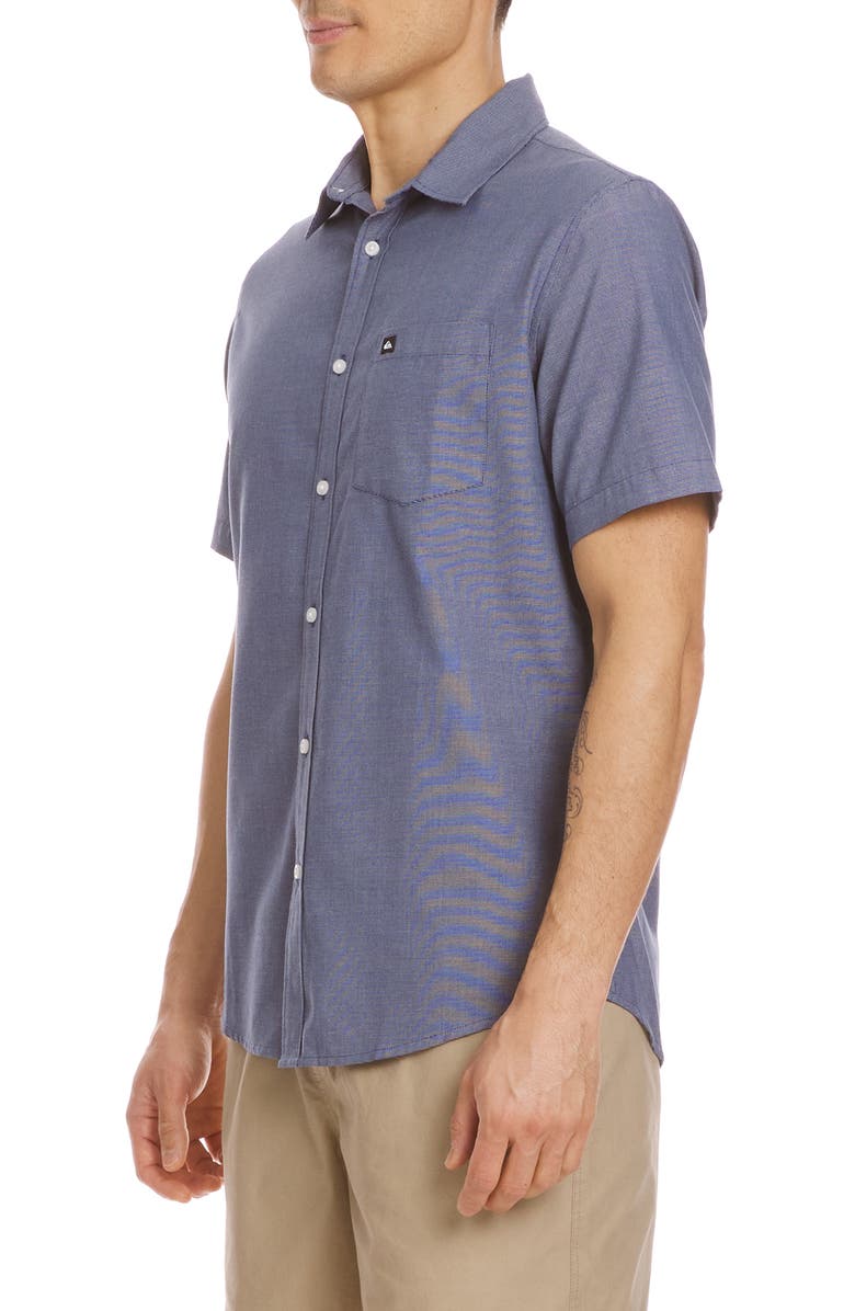 Quiksilver Shoreline Short Sleeve Button-Up Shirt, Alternate, color, Authentic Indigo