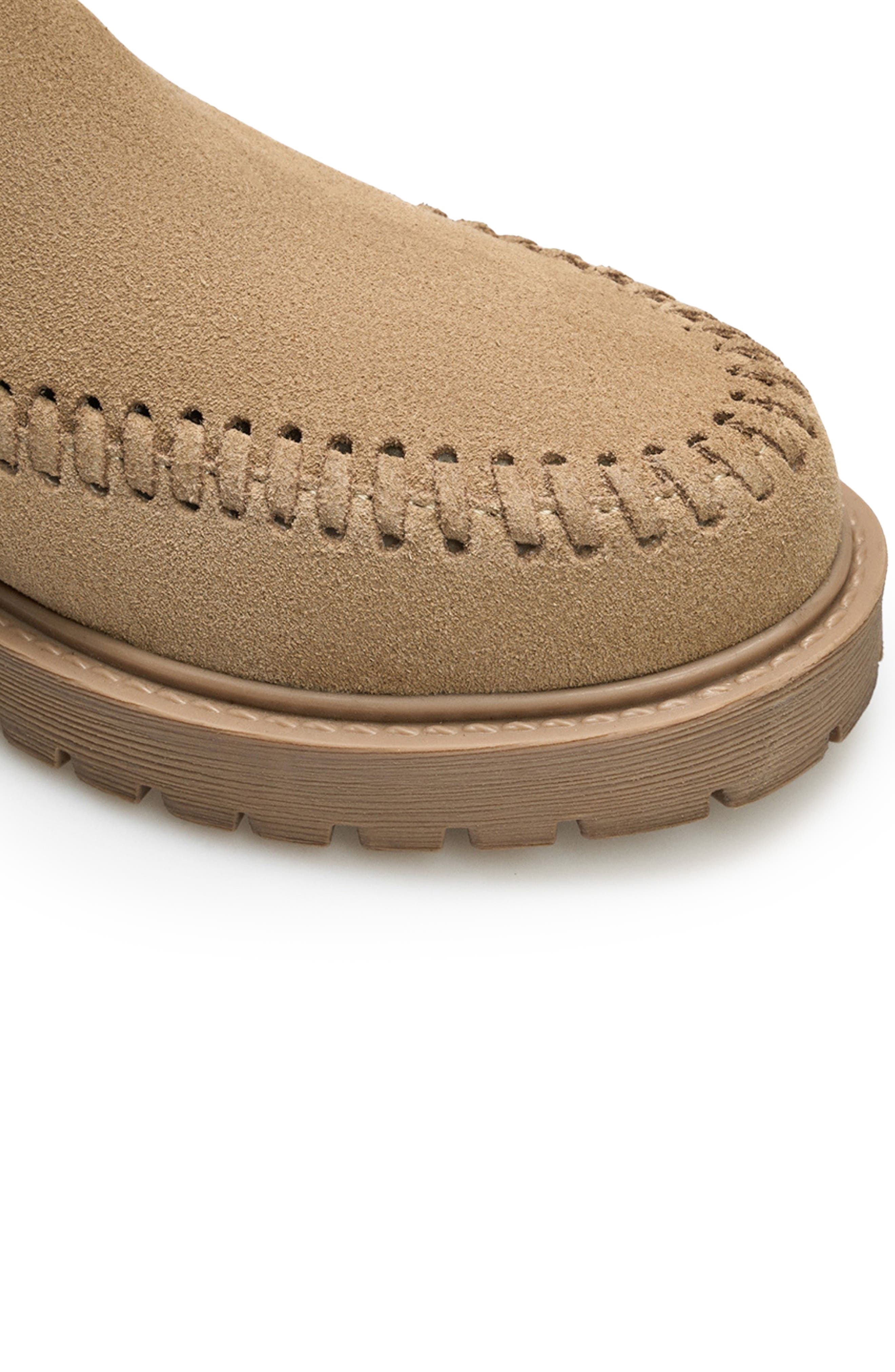 Jelavu Jenny Faux Fur Lined Whipstitch Suede Boot, Alternate, color, Sand