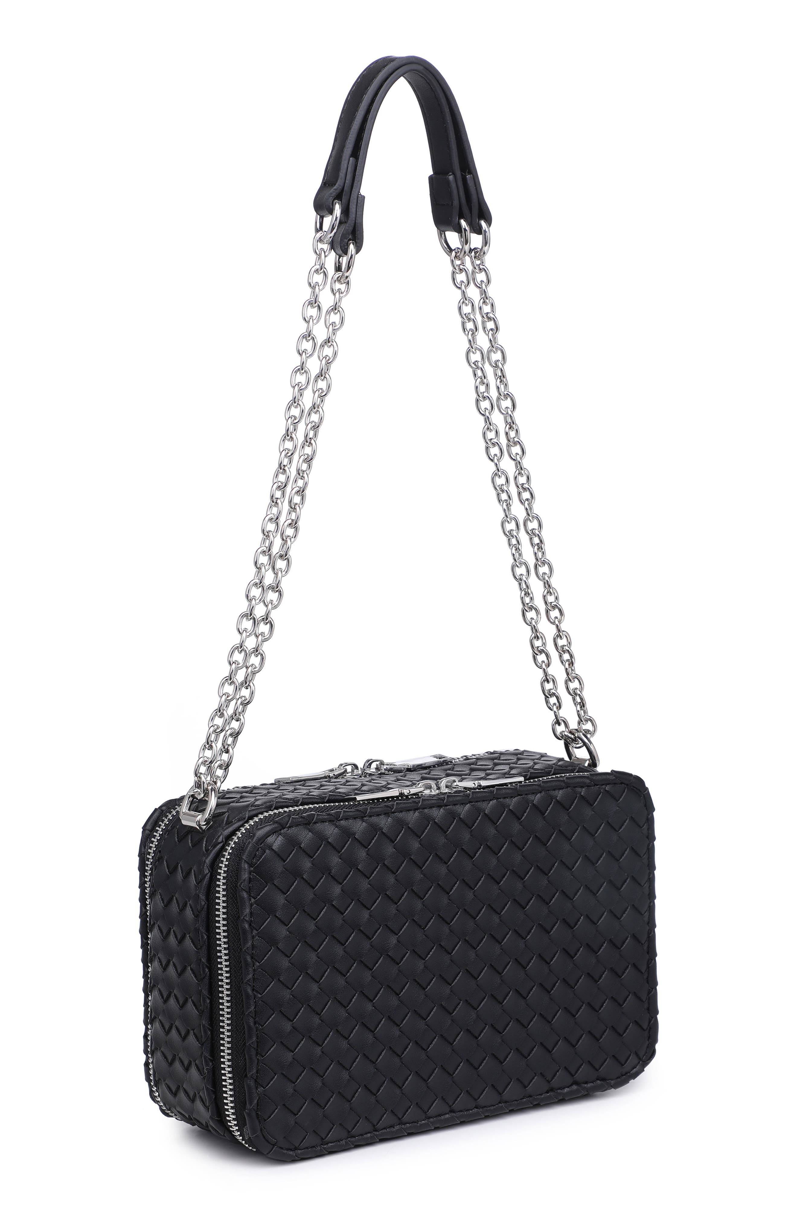 URBAN EXPRESSIONS HANDBAGS Chain Strap Woven Shoulder Bag, Alternate, color, 