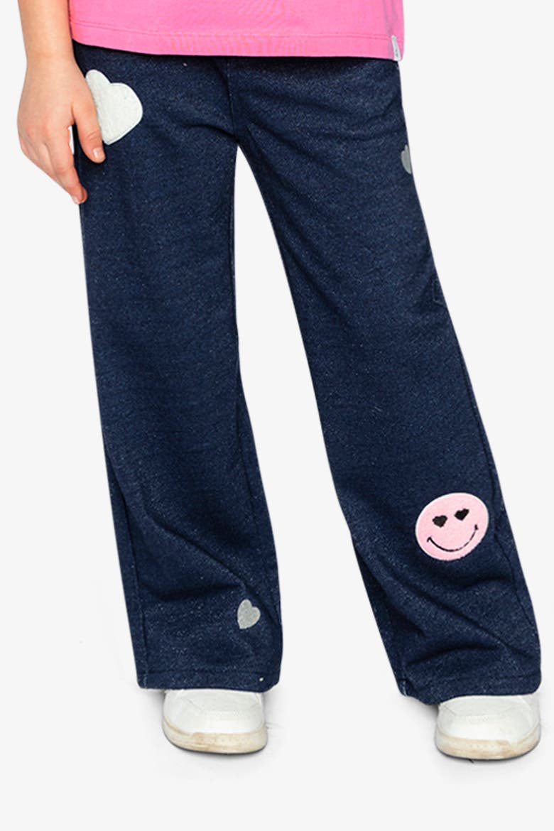 French Terry Playful Relaxed Sparkle Pant, Alternate, color, Navy Blue Denim