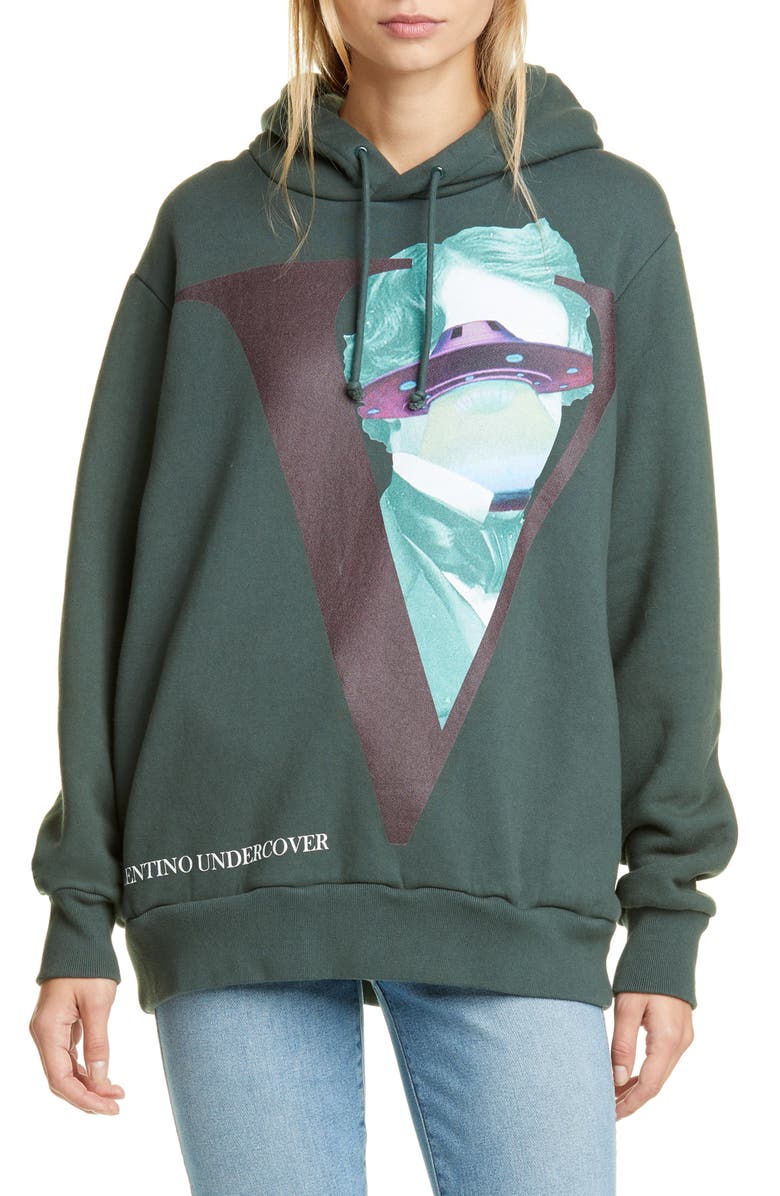 Undercover x Valentino V-Face UFO Print Hoodie, Main, color,
