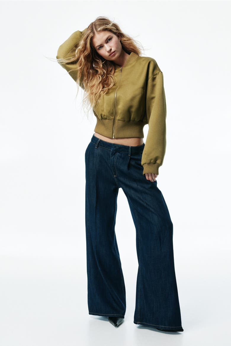 Loose Fit Wide Regular Jeans, Main, color, Dark denim blue