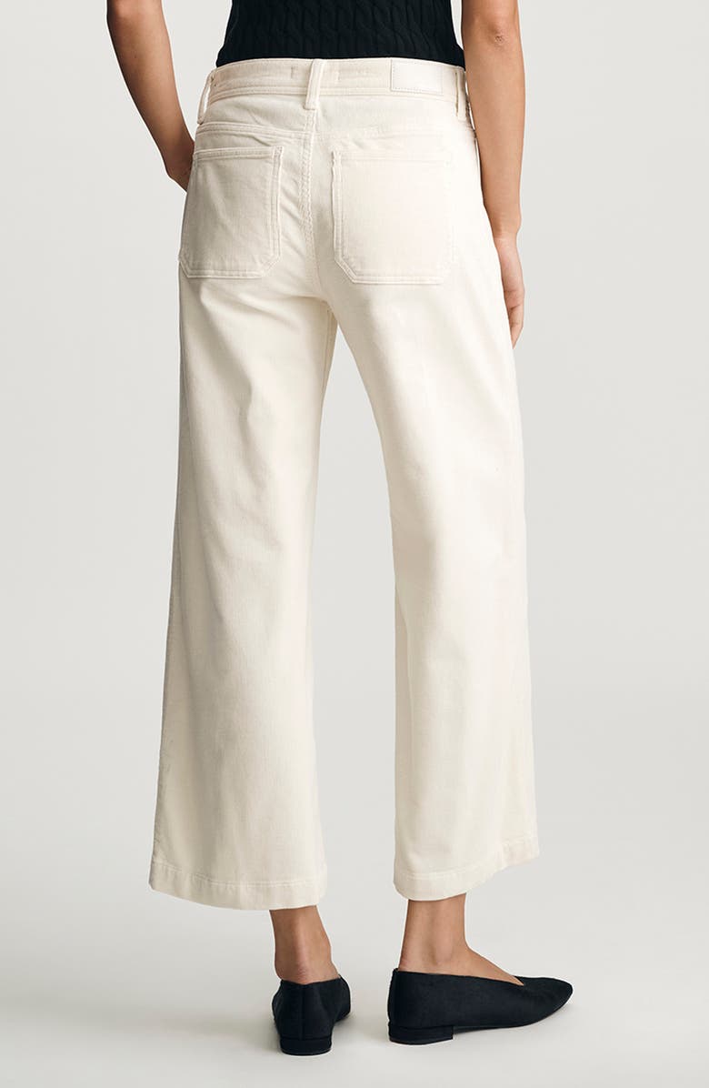 Mavi Jeans Paloma Marine Patch Pocket Ankle Wide Leg Corduroy Pants, Alternate, color, White Cord