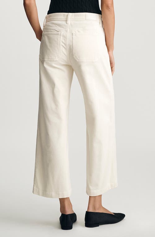 Mavi Jeans Paloma Marine Patch Pocket Ankle Wide Leg Corduroy Pants In White