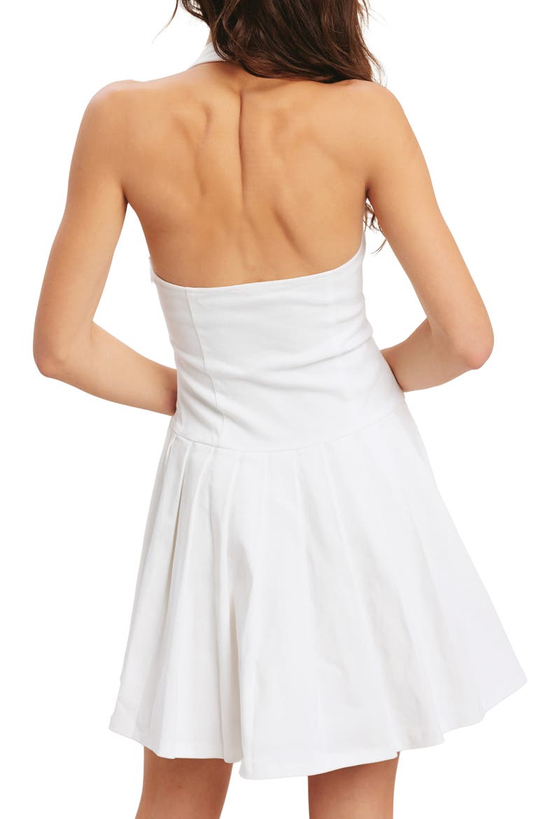 Halter Denim Minidress, Alternate, color, WHITE DENIM