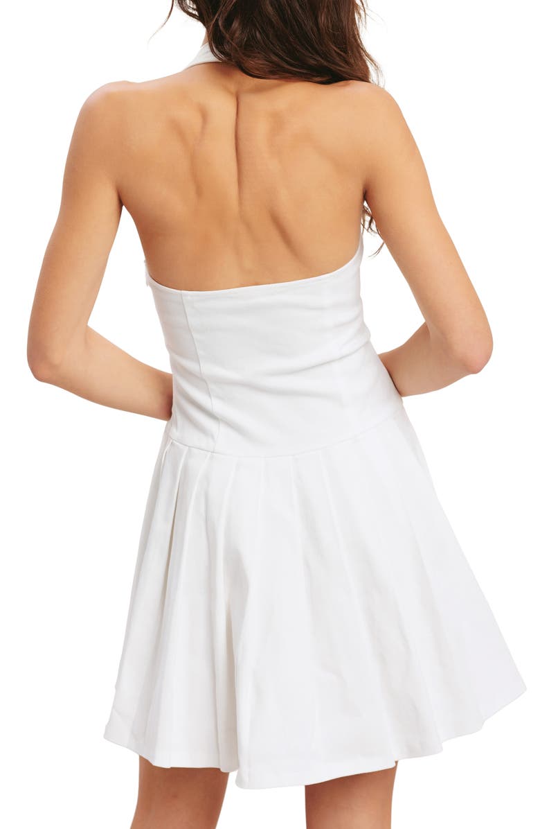 FLYING TOMATO Halter Denim Minidress, Alternate, color, White Denim