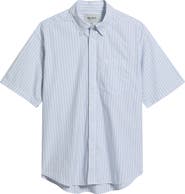 Carhartt Work In Progress Keene Stripe Short Sleeve Cotton Poplin Button-Up Shirt