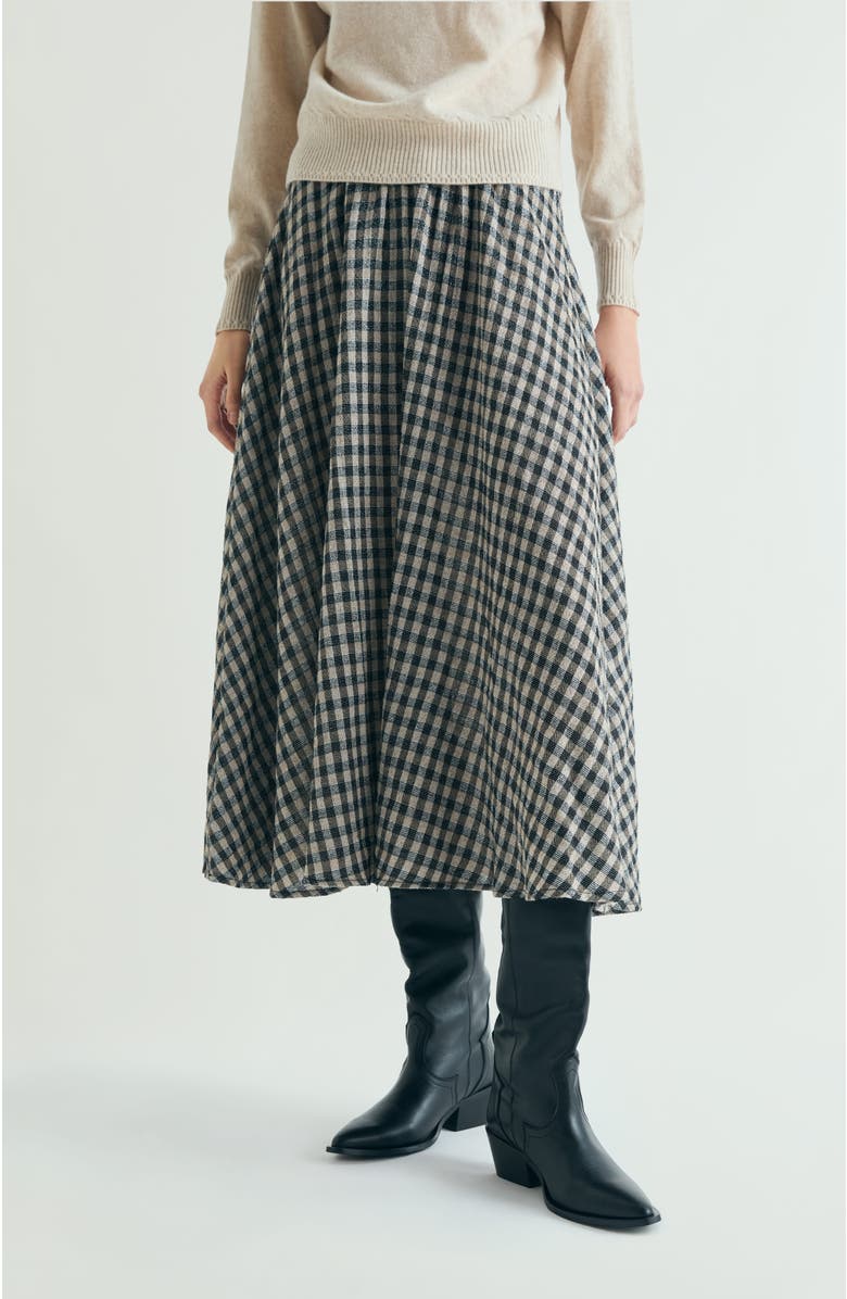 Scalpers Plaid Midi Skirt, Main, color, Pinkcheck