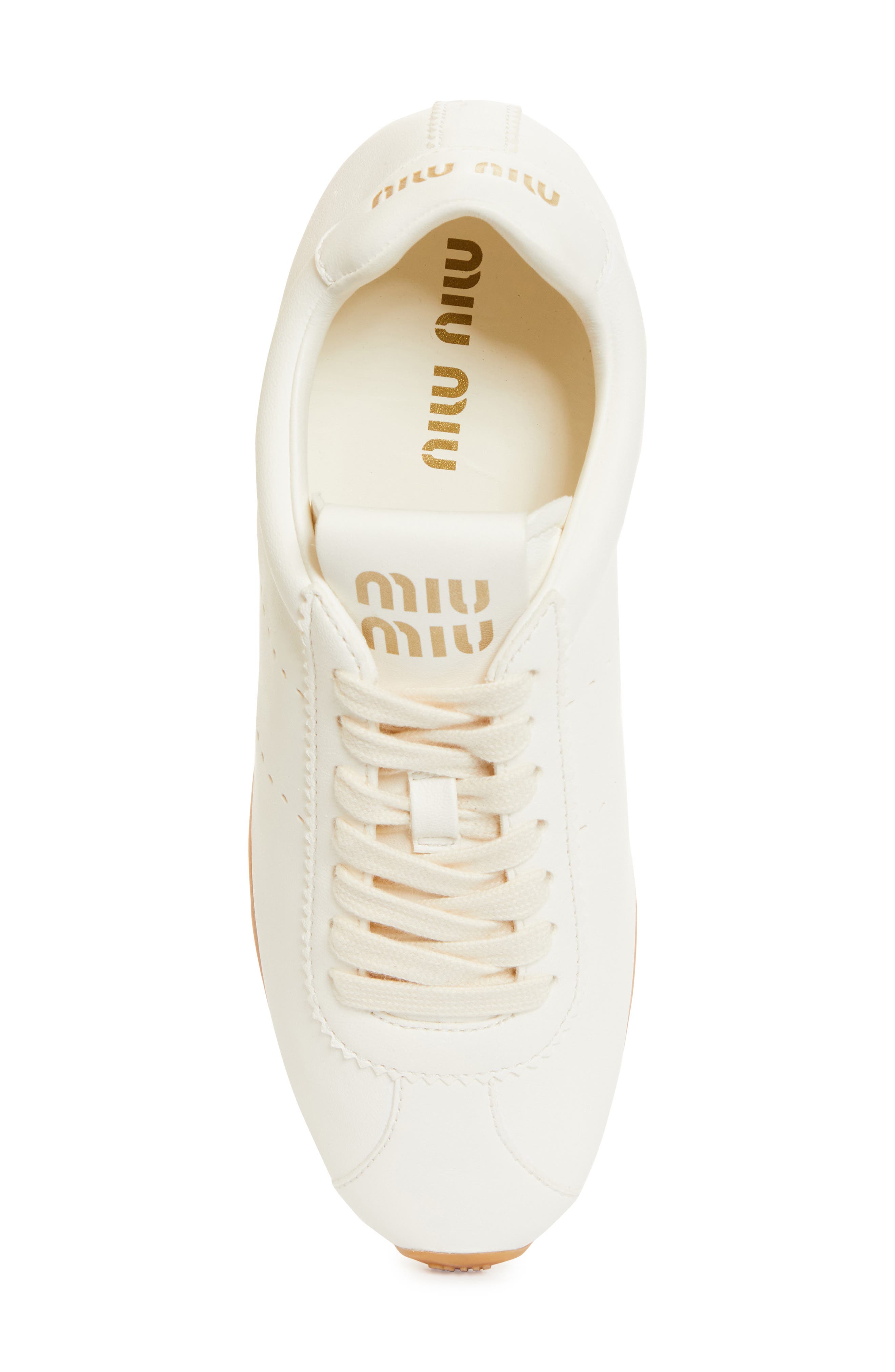 Miu Miu Leather Low Top Sneaker, Alternate, color, 
