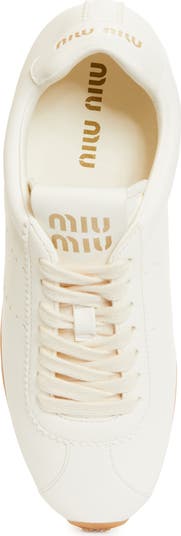 Miu Miu Leather Low Top Sneaker (Women) | Nordstrom