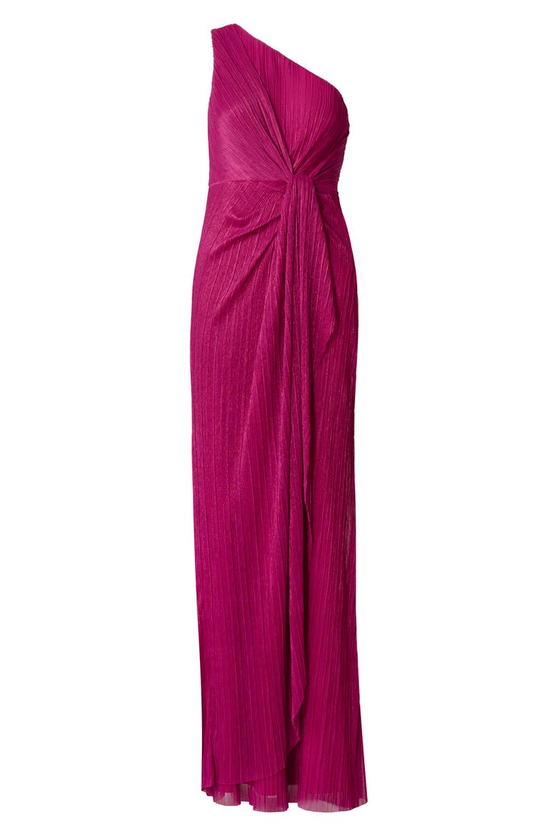 One-Shoulder Evening Gown, Alternate, color, MAGENTA