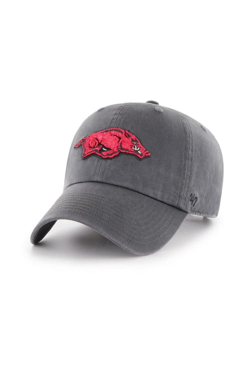 '47 Men's '47 Charcoal Arkansas Razorbacks Clean Up Adjustable Hat, Main, color, 