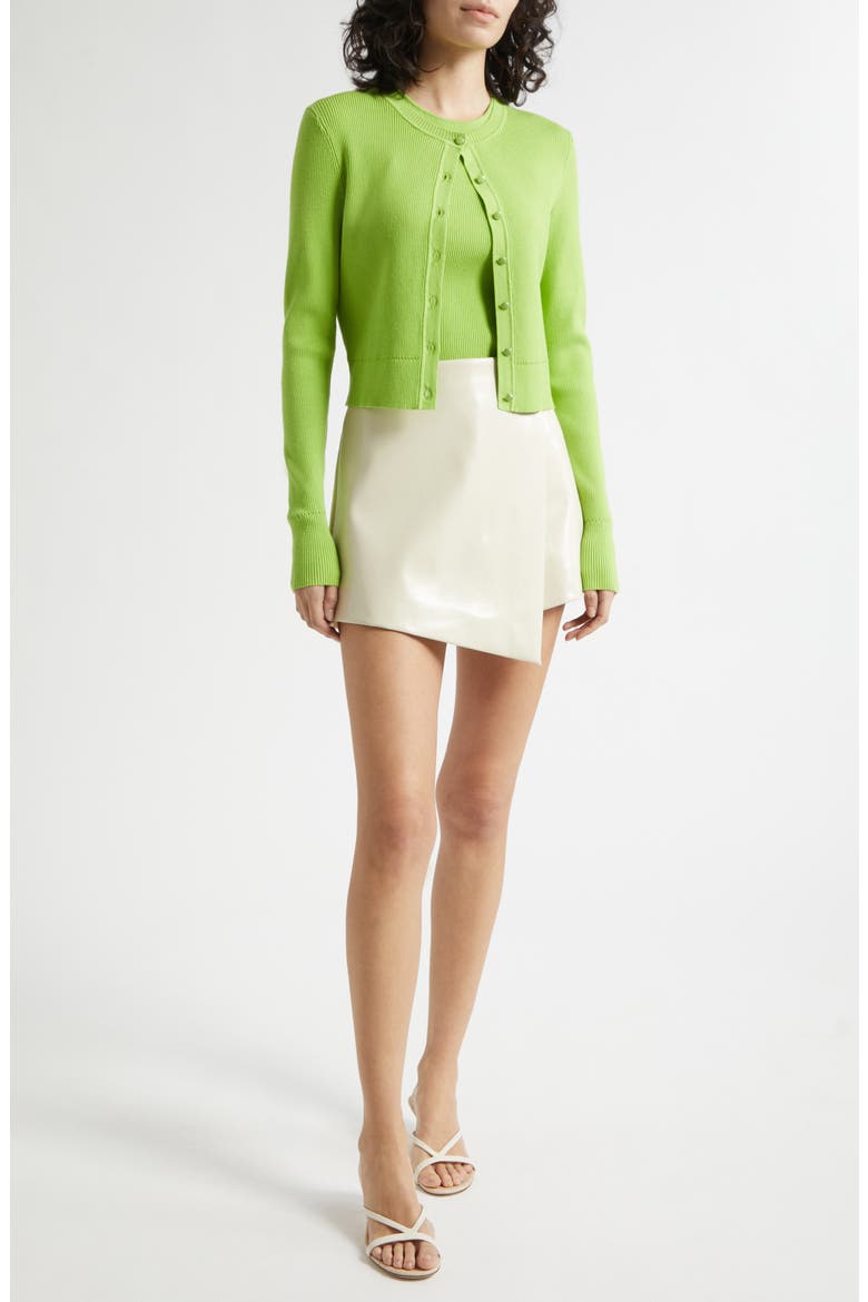 Zoe Crop Cardigan, Alternate, color, LIME