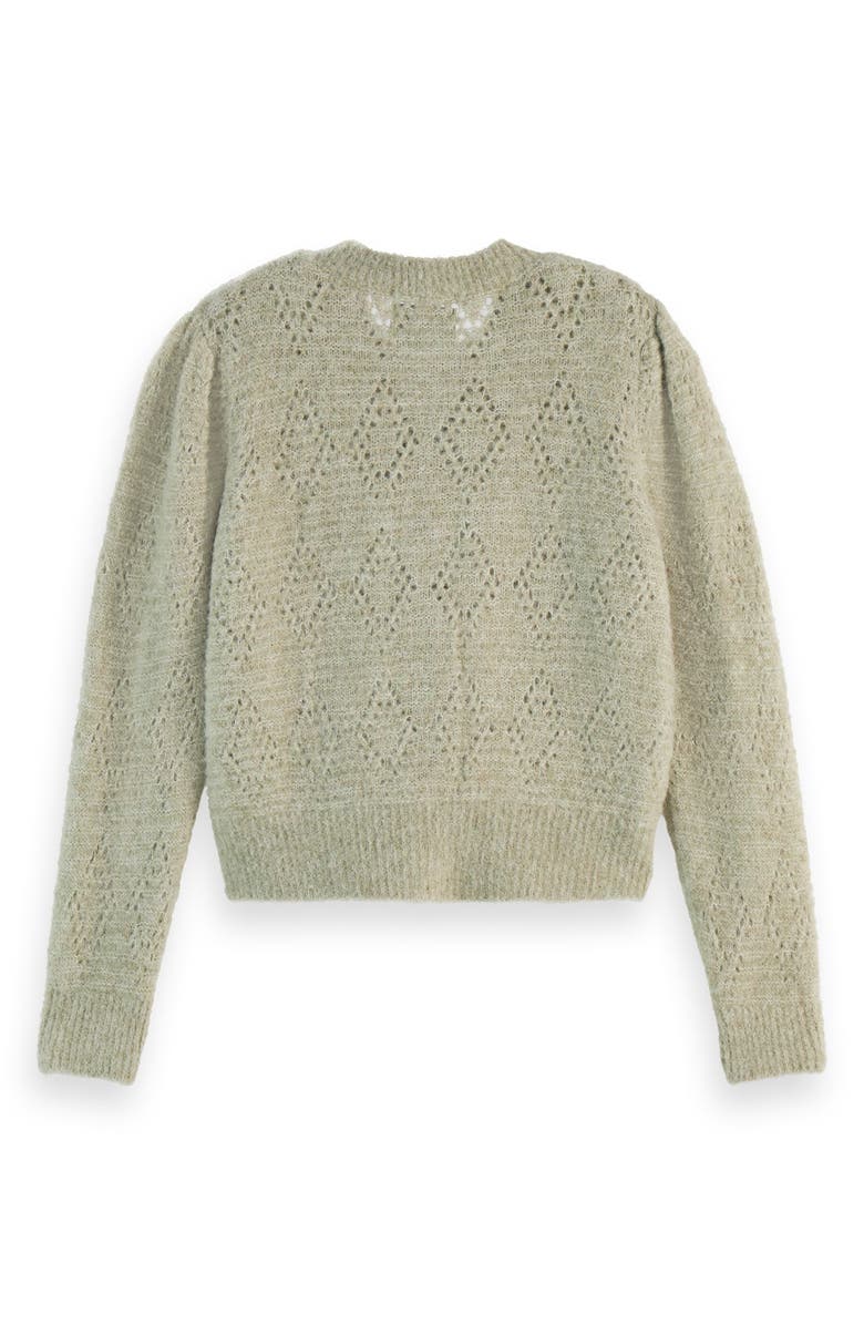 Scotch & Soda Bouclé Cardigan, Alternate, color, Washed Sage Melange