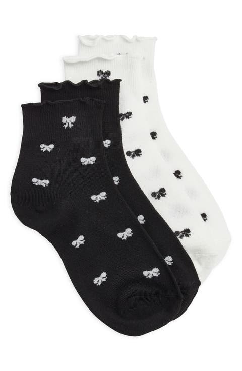 2-Pack Bow Ruffle Ankle Socks