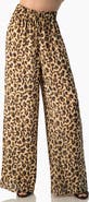 IVONNE Animal-Print Wide-Leg Drawstring Pants