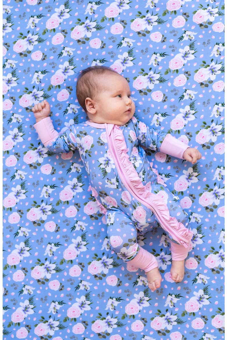 Lillian Floral Ruffle Convertible Footie, Alternate, color, Floral