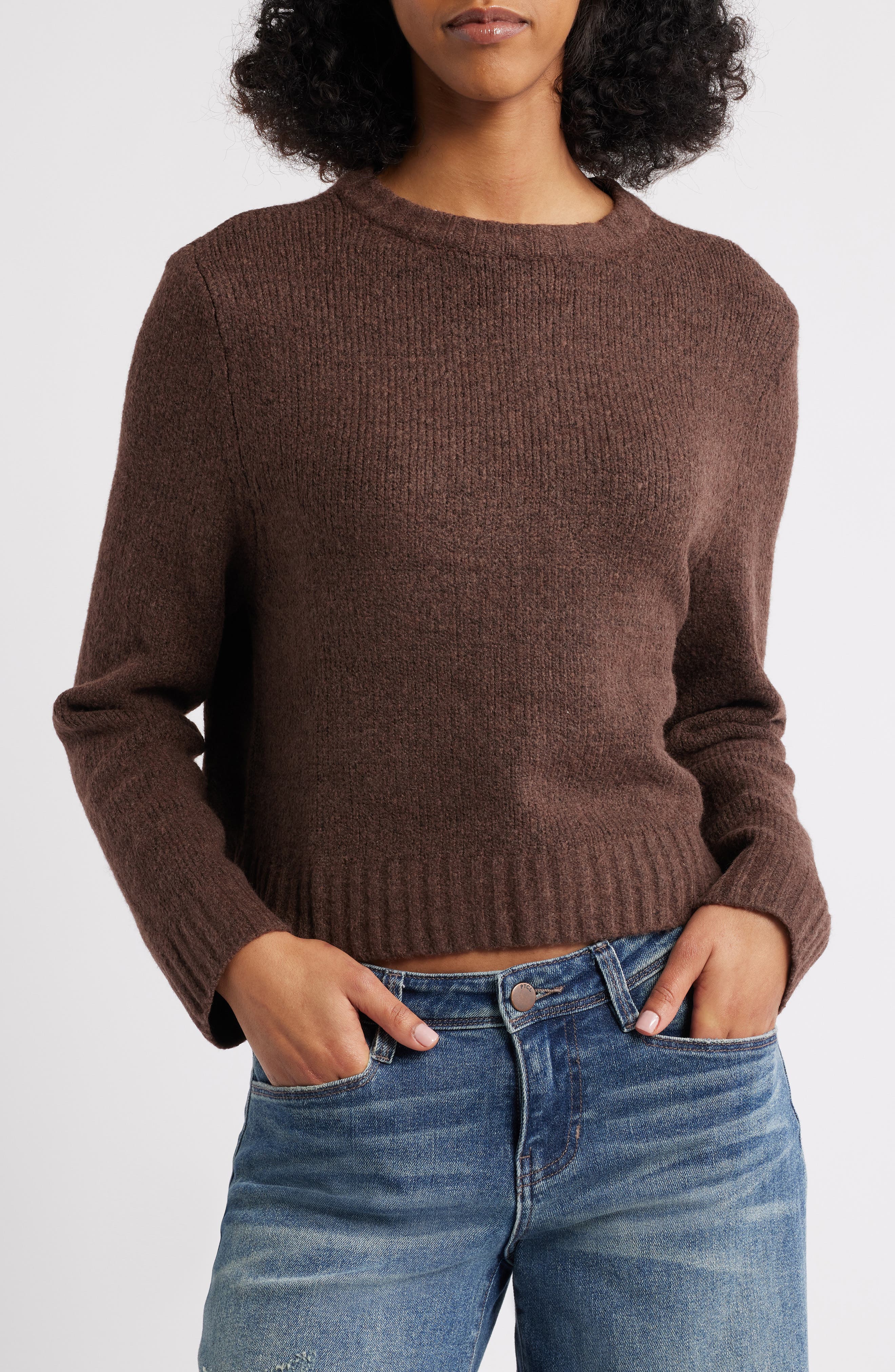 Pacsun Naomi Crewneck Sweater In Brown
