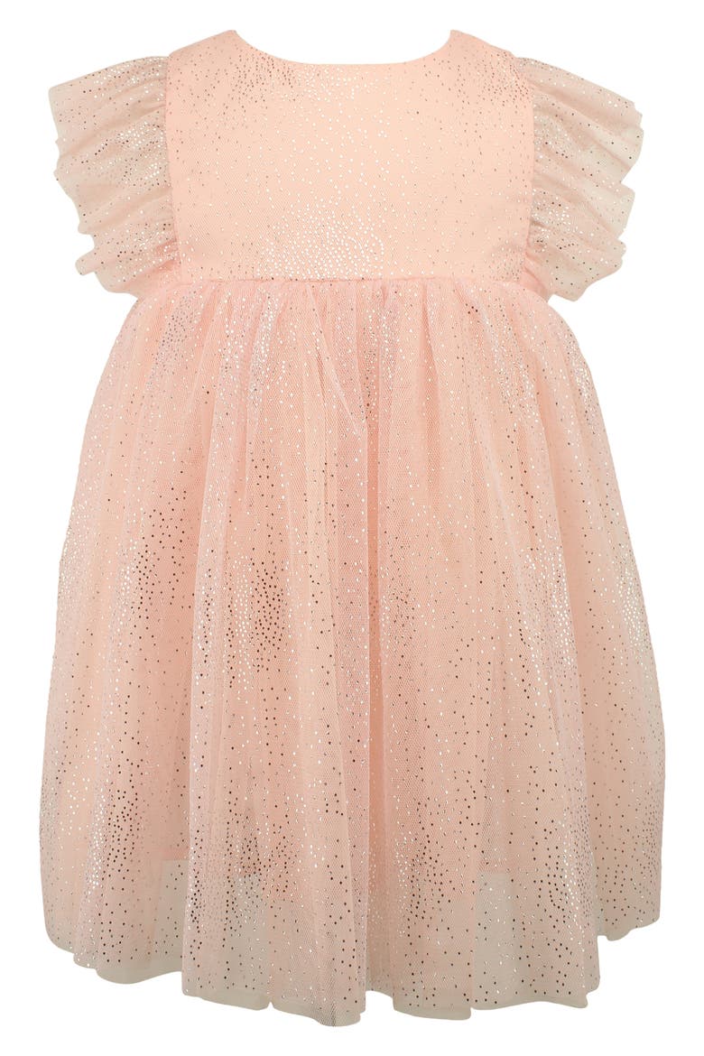 Metallic Dot Tulle Dress, Main, color, BLUSH