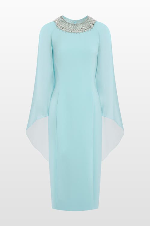 Jenny Packham Sunbeam Beaded Midi Dress In Blue