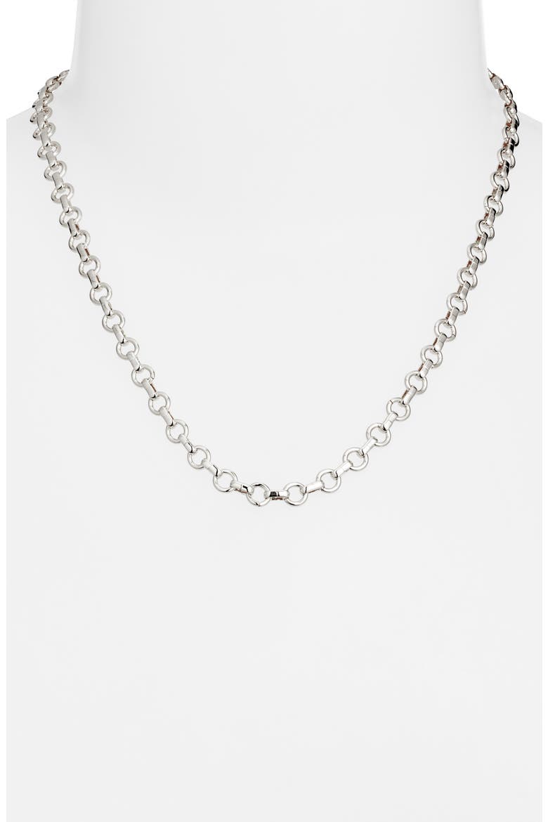 Dainty Rolo Link Chain Necklace, Alternate, color, STERLING SILVER PLATED
