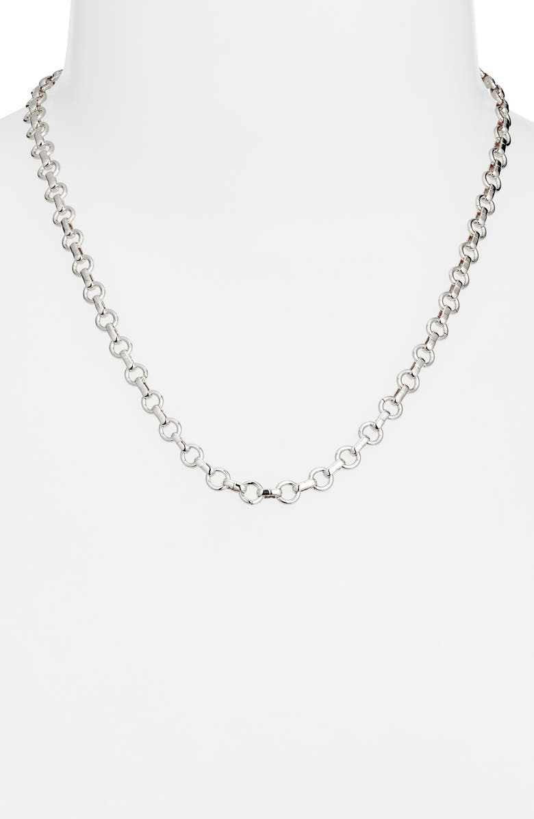 Nordstrom Dainty Rolo Link Chain Necklace, Alternate, color, Sterling Silver Plated