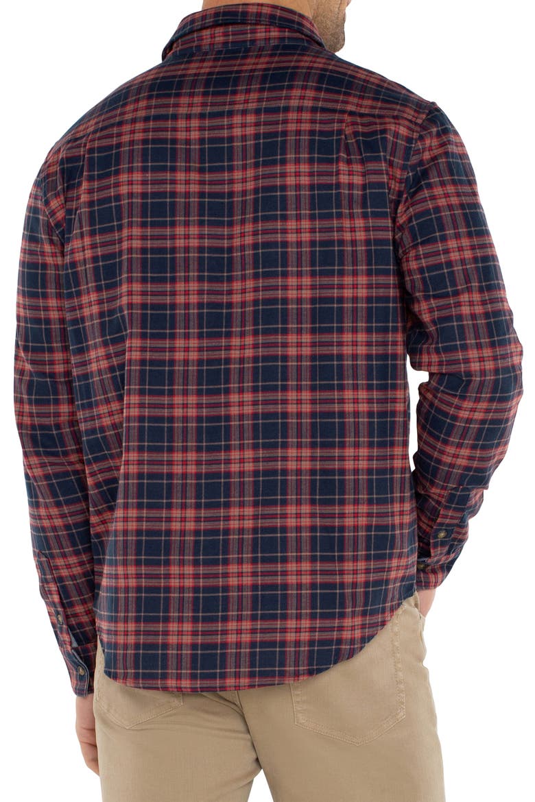 Plaid Button-Up Shirt, Alternate, color, NAVY RED MULTI