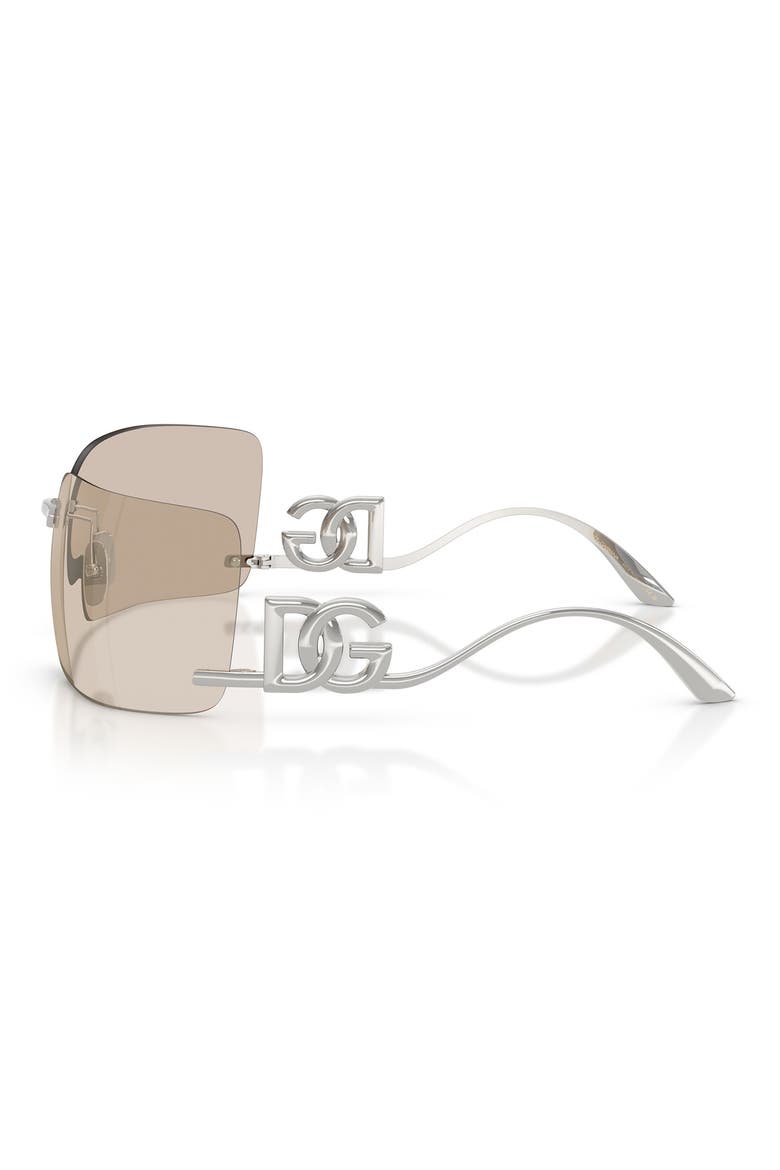 79mm Oversize Rectangular Sunglasses, Alternate, color, SILVER