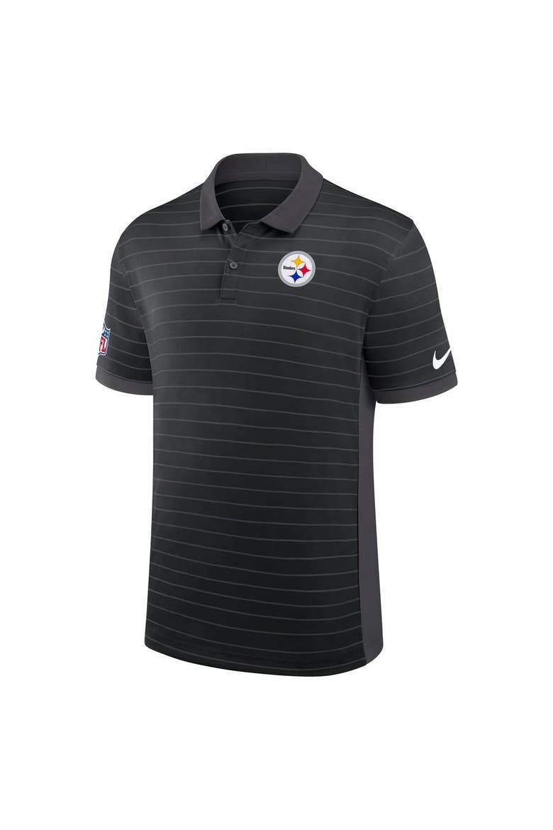 Men's Nike Black Pittsburgh Steelers Sideline Victory Stripe Performance Polo, Alternate, color, Black