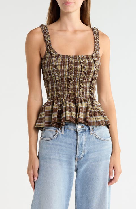 Raphi Check Organic Cotton Top