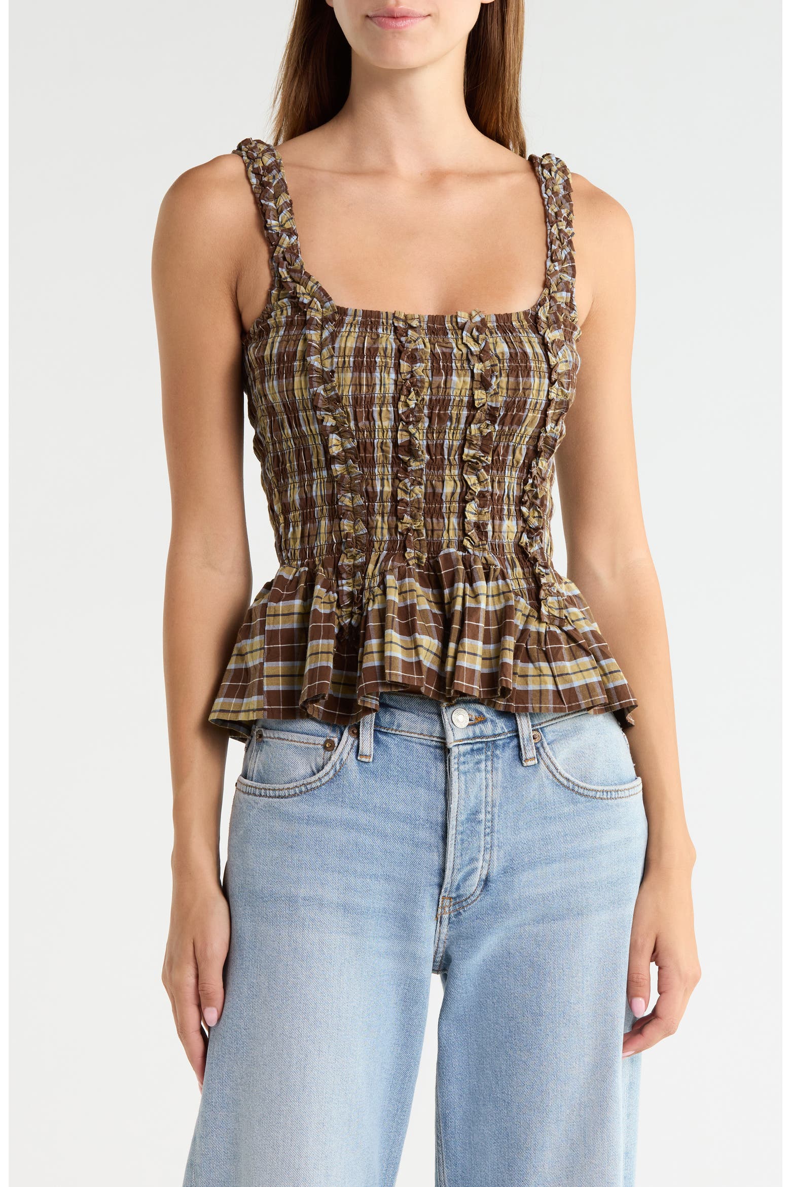 Fun Cami Tops Damson Madder Raphi Check Organic Cotton Top (Women) | Nordstrom
