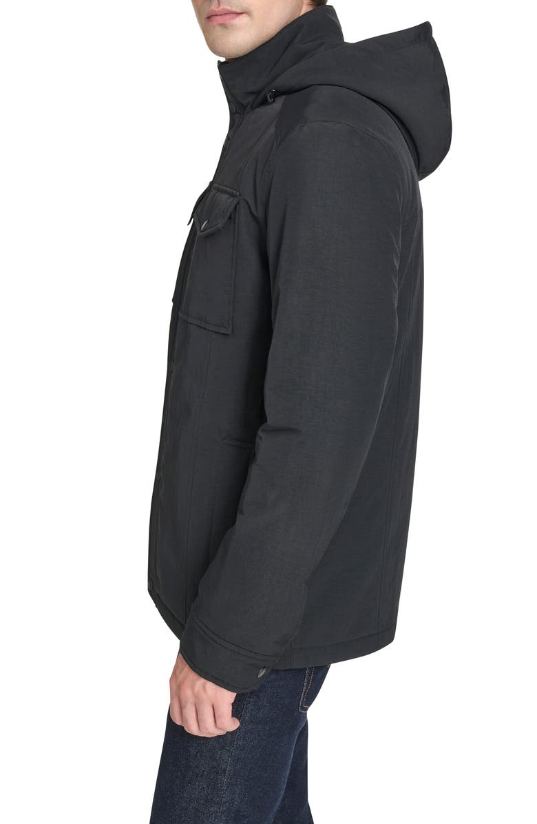 Cole Haan Signature Hooded Waterproof Field Jacket, Alternate, color, Black
