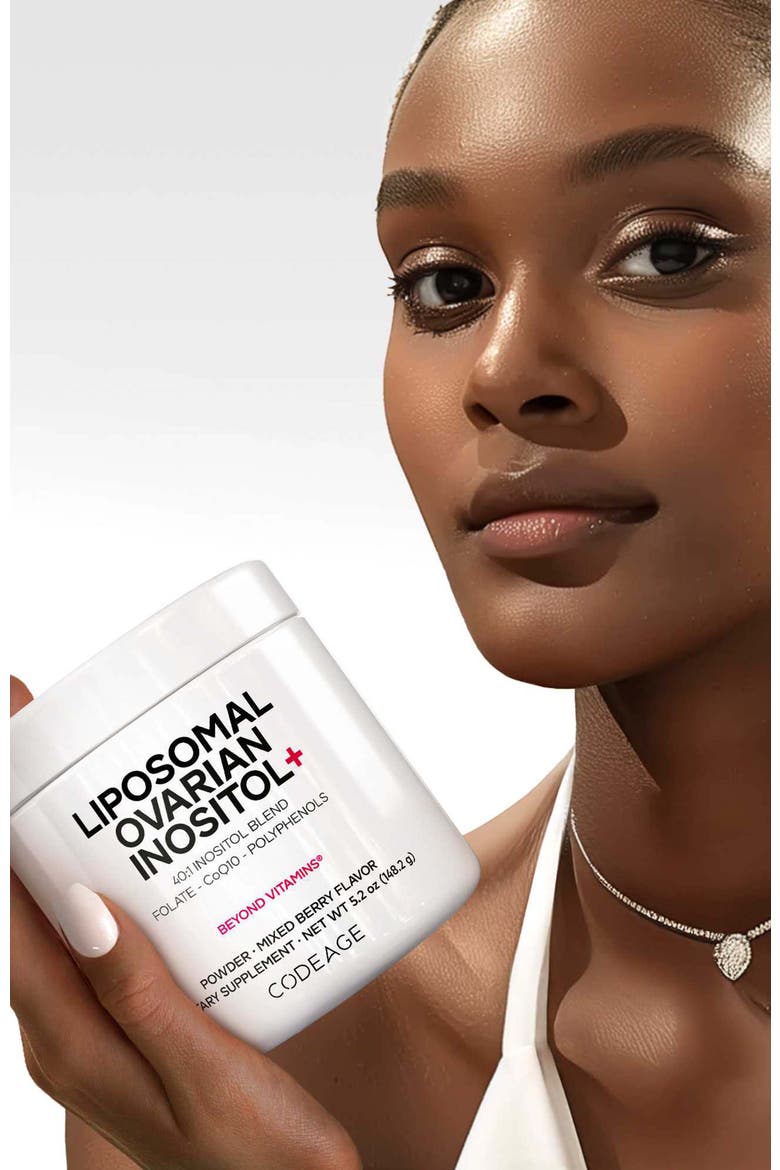 Liposomal Ovarian Inositol + Folate & CoQ10 Powder Supplement, Alternate, color, White