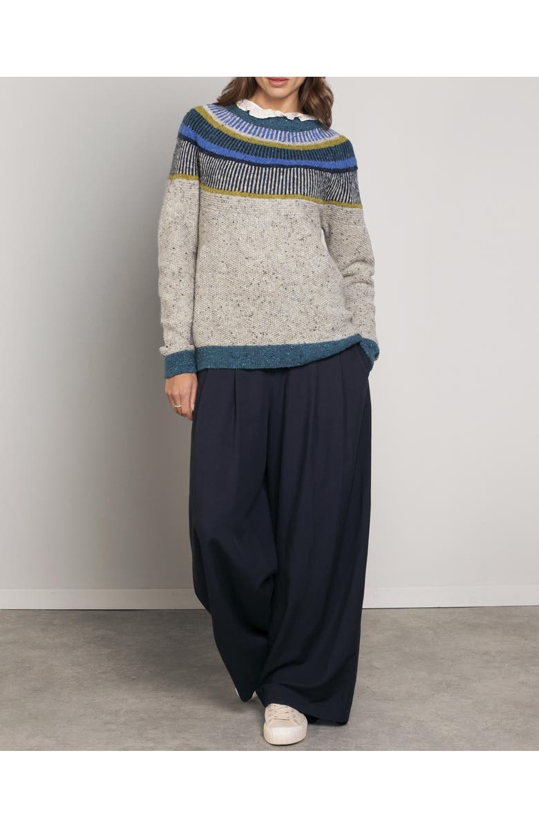 Celtic & Co. Statement Donegal Wool Sweater, Alternate, color, Oatmeal Fleck / Icelandic