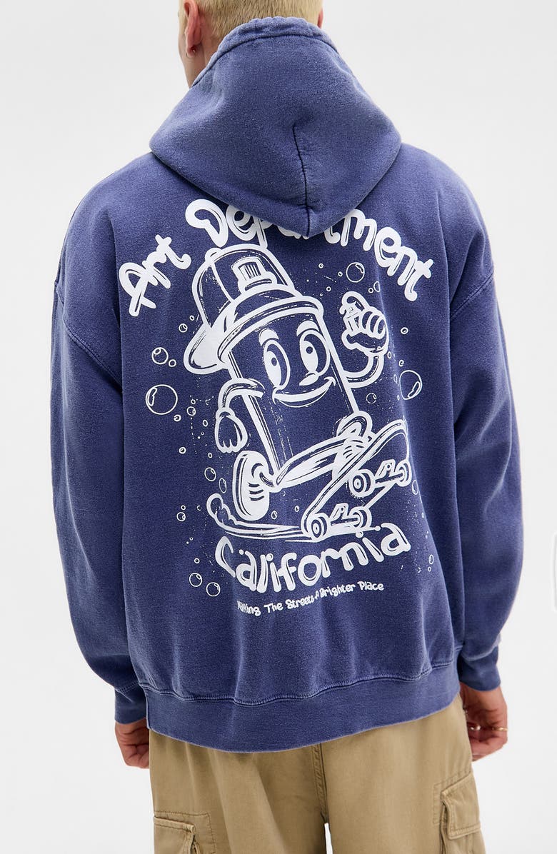 BDG Urban Outfitters Art Department Graphic Hoodie, Alternate, color, Navy