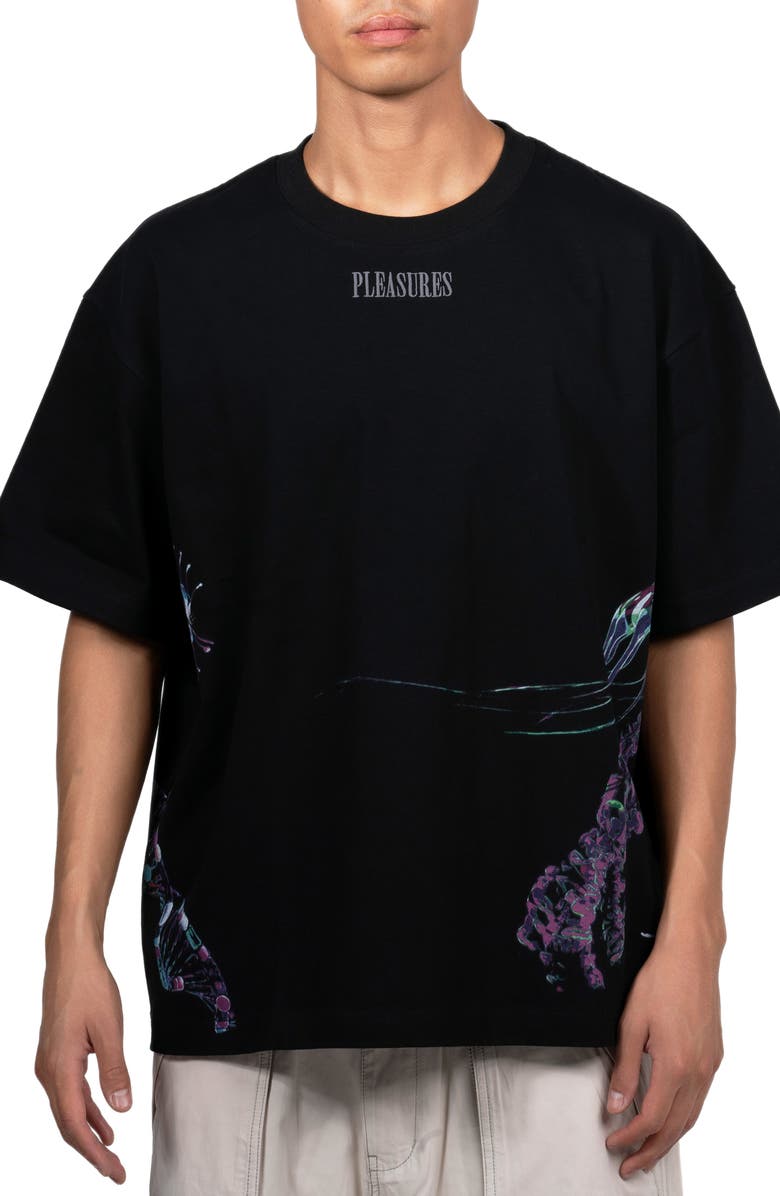 PLEASURES Jellyfish Logo Embroidered Graphic T-Shirt, Main, color, 