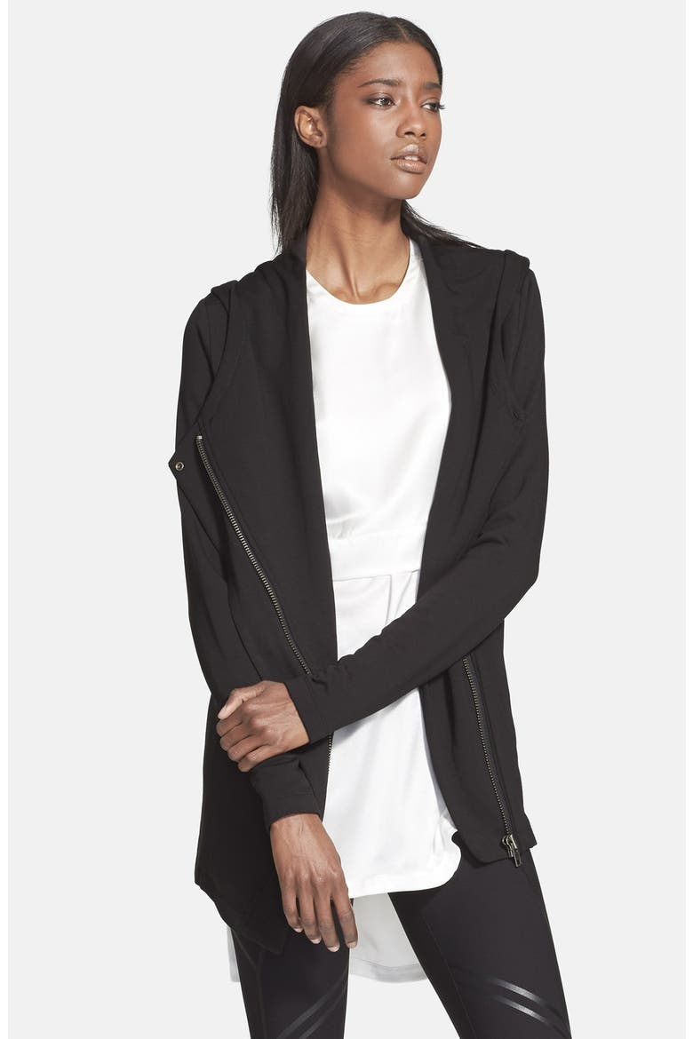'Villous' Hooded Cardigan, Main, color, BLACK