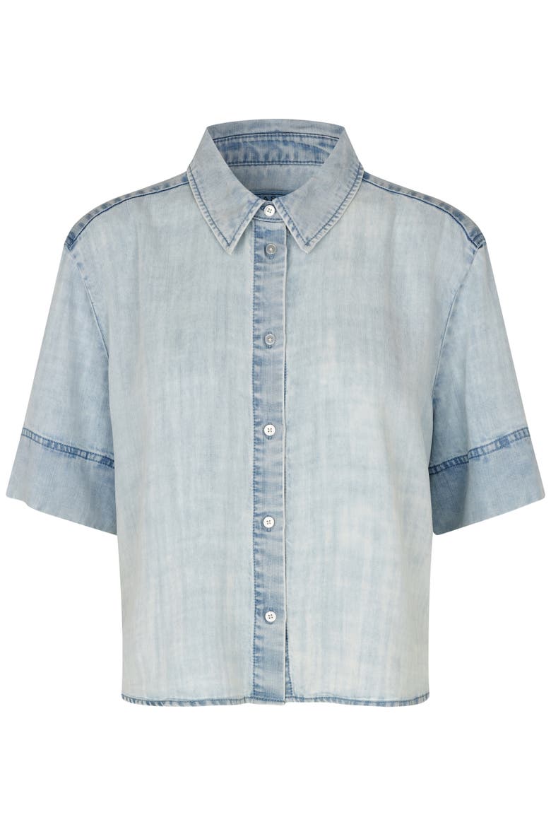 Mairenova Denim Button-Front Shirt, Alternate, color, Light Denim