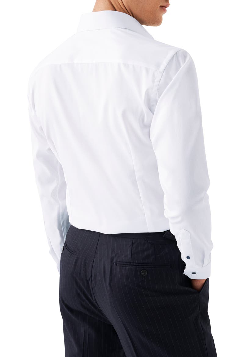 Slim Fit Cotton Twill Dress Shirt, Alternate, color, WHITE/NAVY