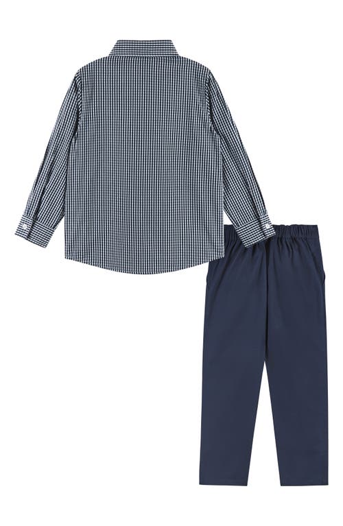 Andy & Evan Kids' Heather Poplin Button-up Shirt, Vest, Bow Tie & Pants Set In Multi