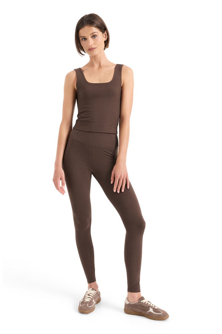 On The Go-To Square Neck Tank Made With Organic Cotton, Main, color, Cocoa