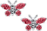 Mignonette Butterfly Birthstone Sterling Silver Earrings