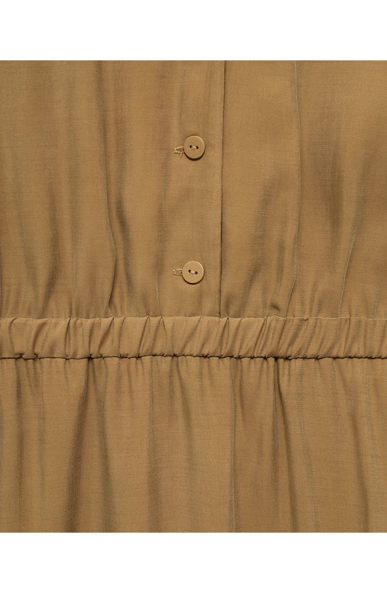 MANGO Button Midi Dress, Alternate, color, Medium Brown