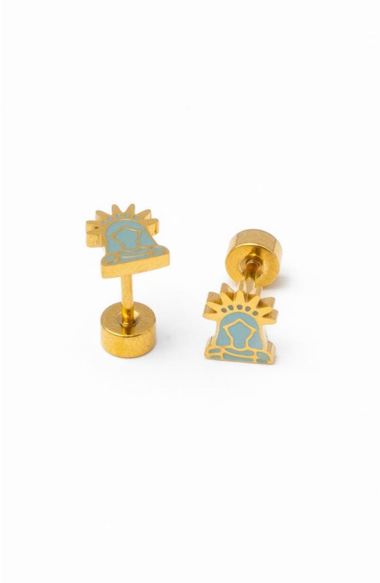 Pip Pop Lady Liberty Stud Earrings, Main, color, Blue