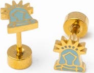 Pip Pop Girls' Lady Liberty Flatback Stud Hypoallergenic Earrings