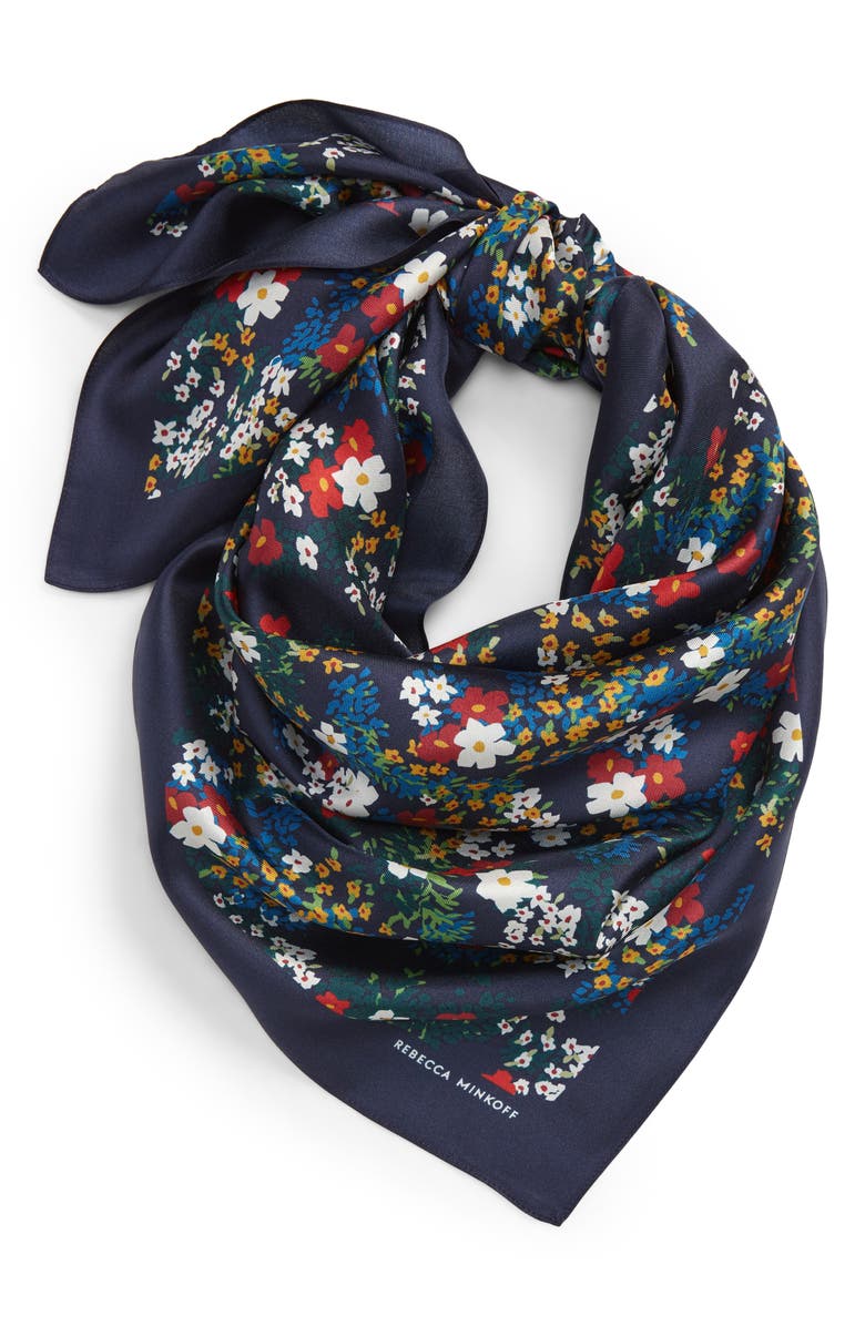 Rebecca Minkoff Garden Party Square Silk Scarf, Alternate, color,