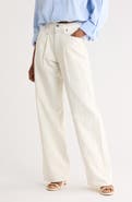 R13 Damon Pleated High Waist Wide Leg Jeans