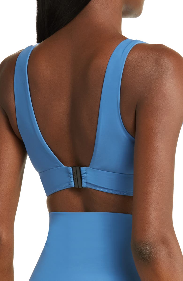 BONDI BORN Amelia Longline Bikini Top, Alternate, color, Delft Blue